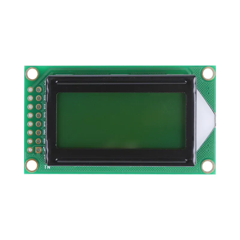 อุตสาหกรรม 8x2 COB STN LCD 8 ตัวอักษร 2 แถวโมดูล LCD ขาวดําสีเหลืองสีเขียวพร้อม 16Pins
