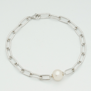 Elegante Pulsera de Perlas de Agua Dulce en Oro Sólido de 9K/14K/18K, Cadena de Eslabones Minimalista para Joyería de Lujo Diaria - Product Image 4