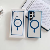 Étui de téléphone à chargement sans fil coloré pour Samsung S26 Ultra S25 Plus S24 FE S23 S22 S25, coque magnétique de protection
