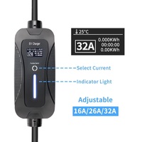 Chargeur EV portable réglable de niveau 2 IEC 62196 Type 2 pour la maison avec prise CEE bleue