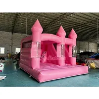 Château gonflable rose pastel de qualité commerciale pour enfants