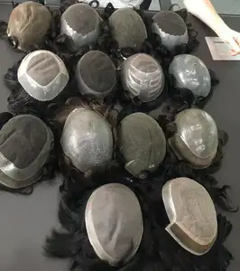 Nuevo tupé brasileño para hombres, cabello humano hecho en China en stock