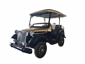 Voiture électrique rétro classique, véhicule de tourisme vintage avec sièges en cuir confortables - Product Image 6