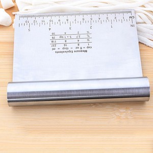 Thép không gỉ DIY Baking trang trí Công cụ Pastry scraper fondant thìa xẻng cạnh bột cắt với quy mô vật liệu kim loại - Product Image 3