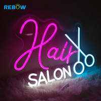 Rebow vente en gros Led logo lumière Salon de coiffure mariage livraison directe enseigne au néon pour chambre fête décor à la maison