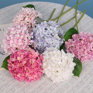 Grandes fleurs artificielles en soie d'hortensia réalistes, à tige unique, arrangement floral décoratif pour mariage, maison, bureau - Product Image 2