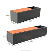 Pot Bunga Desain Persegi Panjang dari Aluminium Alloy, Kustomisasi Bangku Logam, Pot Tanam Luar Ruangan, Pot & Penanam Taman Luar Ruangan