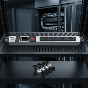 PDU de Rack de Aluminio de 1U y 8 Tomas de Corriente Estadounidenses, Entrada IEC C20, Interruptor Iluminado, 19 16A - Product Image 2