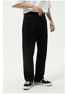 جينز أبيض مستقيم مخصص جينز بسيط أساسي للرجال بنطلون ضيق للرجال قماش سيلفيدج للرجال - Product Image 5