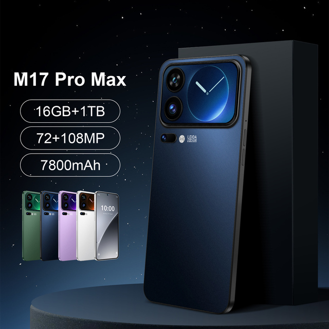 2026 New Arrival M17 ProMax Android Smartphone 7800mAh Big Battery 7.3" Display Multi-Language System