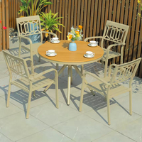 Ensemble de chaises et table de bistrot empilables en aluminium, mobilier d'extérieur, finition thermolaquée, design contemporain, cour, villa, 2-3 personnes