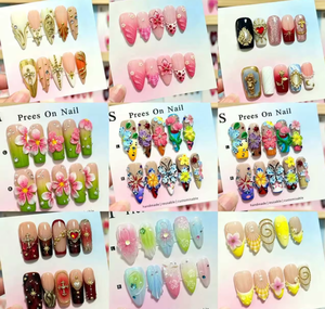 Vente en gros usine à prix abordable : <span class=keywords><strong>Faux</strong></span> ongles 3D à presser, assortiment de haute qualité, formes Cercueil moyen, Amande, French Manucure, pour femmes - Product Image 1