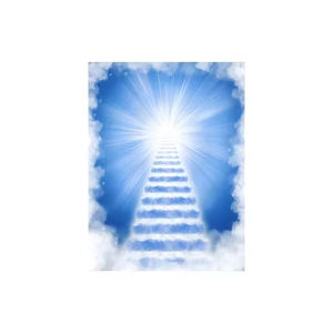 Poster kanvas seni Deco 'Stairway Heaven' seni dinding Kristen awan biru langit putih untuk dekorasi rumah dicetak gambar hidup - Product Image 5