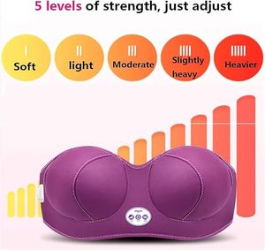 Masseur de poitrine 3-en-1 en silicone <span class=keywords><strong>avec</strong></span> chaleur, vibrations et compresse chaude, recharge sans fil pour l'amélioration mammaire des femmes - Product Image 2