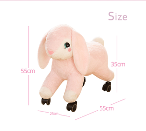 Vente directe du fabricant : Jouet à chevaucher en peluche animal, Lapin rose, Cheval à roulettes - Product Image 5