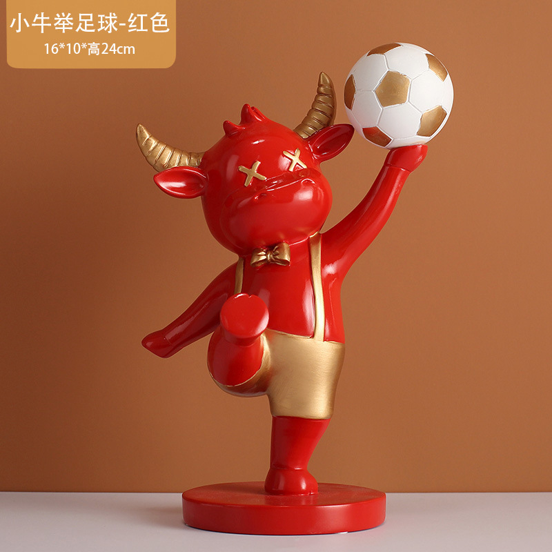 Levantando un balón de fútbol - Rojo