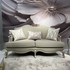 Franse luxe bank voor drie personen, woonkamer, Europese stijl, lederen bankstel, 123 combinatie, villa, hotelmeubilair - Product Image 2