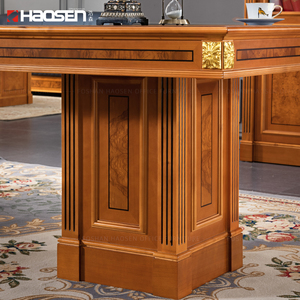 Lüks küçük konferans odası müzakere ofis masası rahat deri kare ahşap toplantı mobilya 4 kişi masa - Product Image 5