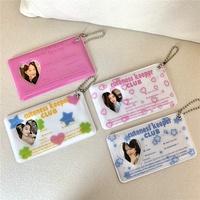 Tempat Kartu Foto PVC Kpop Demon Love 3 in PVC, Pelindung Kartu Kredit Big Head Stick, Gantungan Kunci Dekorasi