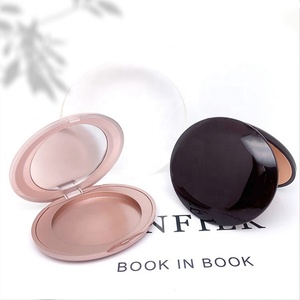 Estuche Compacto Reciclable Negro para Polvo con Espejo, Envase para Polvo Compacto Prensado, para Cosméticos y Perfumes - Product Image 1