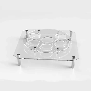 Plateau alimentaire en <span class=keywords><strong>acrylique</strong></span> transparent assiette à Seder pour passoire, <span class=keywords><strong>plaque</strong></span> à Seder en Lucite carré en or - Product Image 2