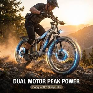 Bicicleta Eléctrica de Montaña de 7 Velocidades con Doble Motor, Batería Samsung de 48V 17.5Ah, Aleación de Aluminio, para Nieve y Terreno Accidentado, Envío Gratis desde Almacén en la UE - Product Image 3