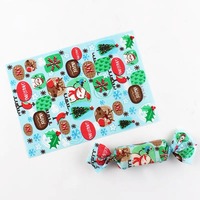 Emballages de bonbons de Noël, papiers cirés torsadés, bonbons au caramel, sucettes, nougat, décoration de fête de Noël, papier cadeau DIY