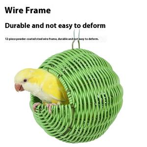 2025 yeni doğal <span class=keywords><strong>Rattan</strong></span> güvenli ve toksik olmayan papağan yuvalama askı uyuyan, kuş kafesi aksesuarları ile dinlenme için uygun - Product Image 4