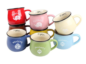 แก้วกาแฟเซรามิคพิมพ์ลายตามสั่ง สีเคลือบเงา สไตล์ญี่ปุ่นโบราณ ทรงใหญ่ สำหรับดื่มนมหรือกาแฟตอนเช้า - Product Image 4