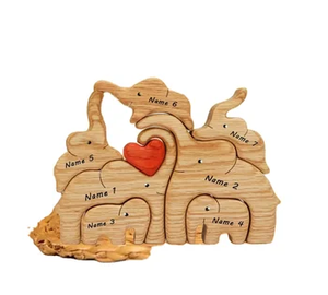 Coeur mariage cadeau de noël éléphant <span class=keywords><strong>famille</strong></span> ornements bois éléphant décor à la maison - Product Image 3