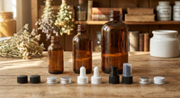 Bouteilles de shampoing et d'après-shampoing personnalisées en verre ambré 120ml 250ml 500ml 1000ml, flacon Boston rond en verre ambré