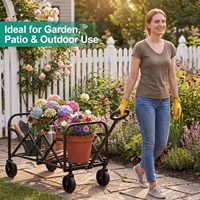 Chariot pliable léger en acier, capacité 350 lb, roulettes pivotantes pour le shopping, le camping, le jardin, la plage