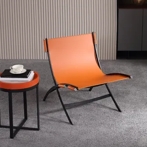 Sonora sofá de couro itália luxuoso, cadeira simples moderna para cadeiras preguiçosas feitas em couro