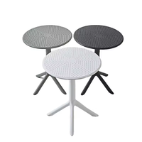 Nouvelle conception de table à manger ronde, table d'extérieur simple, table en plastique d'extérieur
