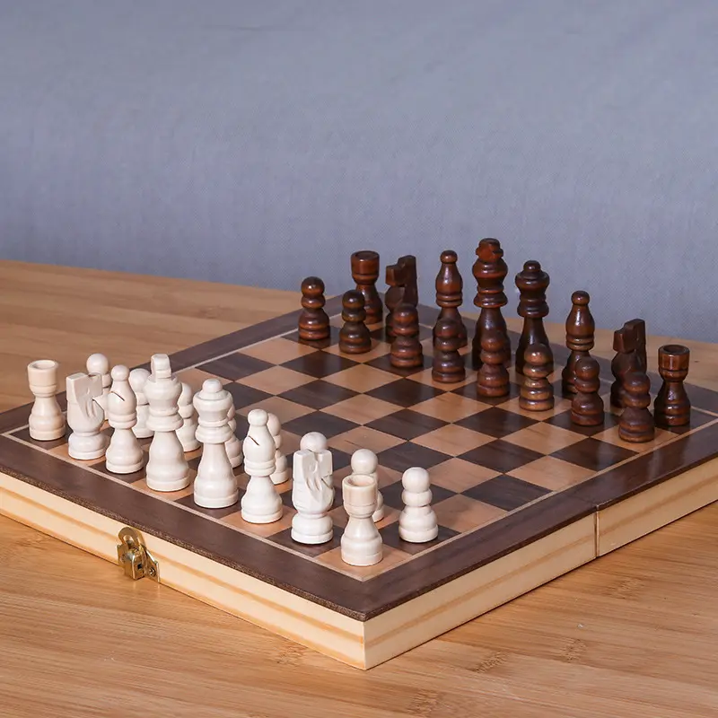 Schlussverkauf magnetisches Schach professionelles Schachspielbrett braunes Kunststoff-Schachset für Erwachsene und Kinder