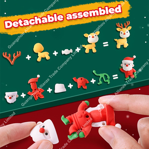 Gomme à effacer en forme de sapin de Noël, dessin animé, amovible et nettoyable, moins abrasive, papeterie pour enfants - Product Image 6