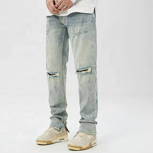 Jeans Rasgados de Cintura Alta para Hombre, Talla Grande, Estilo Hip-Hop, Pantalones con Estampado, Moda Urbana para Invierno y Primavera, Buen Precio, Dropshipping - Product Image 5