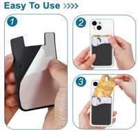 Cartera de silicona adhesiva para iPhone, Android y otras superficies planas, ideal para tarjetas de crédito, tarjetas de visita, efectivo y tarjetas de identificación.