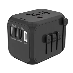 Adattatore universale adattatore di alimentazione del convertitore da viaggio adattatore da viaggio in tutto il mondo con il tipo C porta 5V 5A