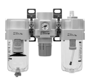 Componentes de combinación de aire del regulador de precisión SMC: Filtro de aire + válvula reductora de presión + niebla de aceite - Product Image 1