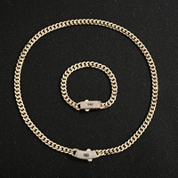 Pulsera de Cadena Cubana de Latón Chapado en Oro de 14K con Zirconia Iced Out, Joyería Hip Hop al por Mayor, Geométrica, Varios Tamaños, para Hombre y Mujer
