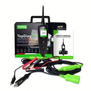 Testeur de batterie TopDiag P100 et outil de diagnostic du système de circuit électrique automobile pour véhicules 12-24V, câbles de 2 m, affichage numérique - Product Image 1
