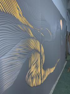 定制现代3D发光雕刻皮革织物墙板壁纸防火防潮防水家具设计 - Product Image 4