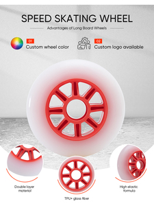 Rueda de Patinaje de Velocidad de patines en línea profesionales de fórmula PU de alta elasticidad personalizada de <span class=keywords><strong>100mm</strong></span> para rueda de patín en línea - Product Image 4
