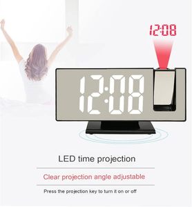 Top Bán Chiếu Đồng Hồ Báo Thức LED Kỹ Thuật Số Gương Đồng Hồ Tự Động Ánh Sáng Nhạy Cảm Bàn & Bảng Đồng Hồ - Product Image 3