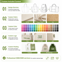 Sac fourre-tout en toile de coton robuste de 12 oz avec logo personnalisé, sac de courses réutilisable et recyclé pour supermarché et cadeaux, vente en gros