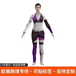 Combinaison Jinx en Lycra avec impression numérique 3D, costume de cosplay pour jeux d'anime et de rôle, collection Printemps 2025 - Product Image 5