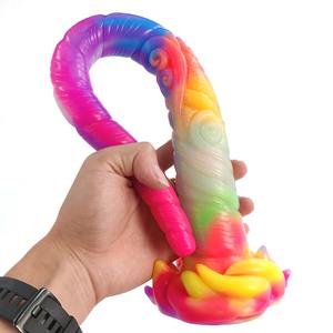 YOCY Vente en gros 16,9 pouces Long <span class=keywords><strong>Plug</strong></span> <span class=keywords><strong>anal</strong></span> <span class=keywords><strong>Licorne</strong></span> Fantastique Luminescent Dildo en silicone souple pour hommes et femmes - Product Image 4