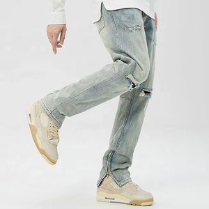 Jeans Rasgados de Cintura Alta para Hombre, Talla Grande, Estilo Hip-Hop, Pantalones con Estampado, Moda Urbana para Invierno y Primavera, Buen Precio, Dropshipping - Product Image 2