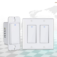 Tuya Smart Zigbee sans fil US EU UK AU Wifi Bouton Homekit Switch 2 Gang Smart Switch